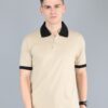 Men’s Beige Polo T-Shirt with Black Collar – Stylish & Comfortable Staff Uniform by SP Uniform