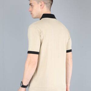 Men’s Beige Polo T-Shirt with Black Collar – Stylish & Comfortable Staff Uniform by SP Uniform