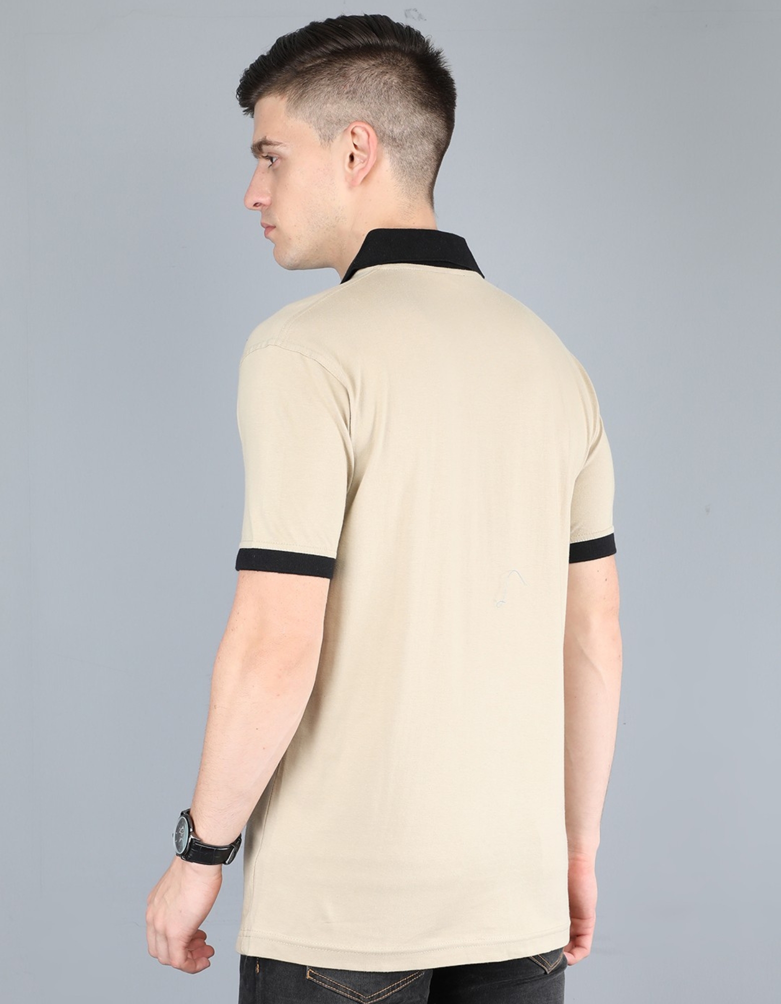 Men’s Beige Polo T-Shirt with Black Collar – Stylish & Comfortable Staff Uniform by SP Uniform Men’s Beige Polo T-Shirt with Black Collar – Stylish & Comfortable Staff Uniform by SP Uniform