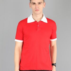 Men’s White Plain Polo T-Shirt with Black Collar – Smart Staff Uniform & Everyday Wear