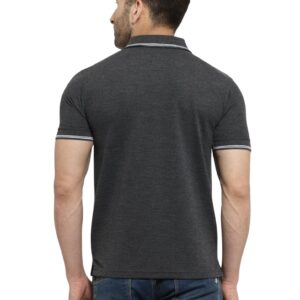 Men’s Black Polo T-Shirt with White Collar & Sleeve Piping – Staff Uniform