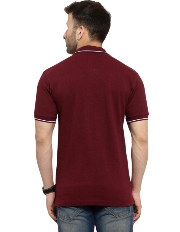 Men’s Maroon Polo T-Shirt with White Collar | Staff Uniform | SP Uniform