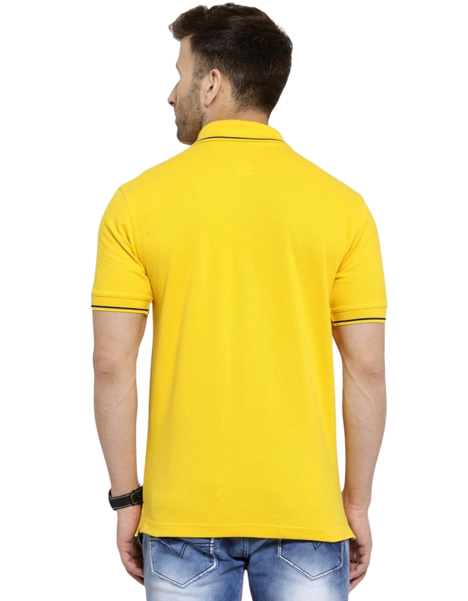 Men’s Yellow Polo T-Shirt with Black Collar & Placket – Staff Uniform Men’s Yellow Polo T-Shirt with Black Collar & Placket – Staff Uniform
