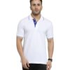 Men’s White Polo T-Shirt with Blue Collar Detailing – Staff Uniform